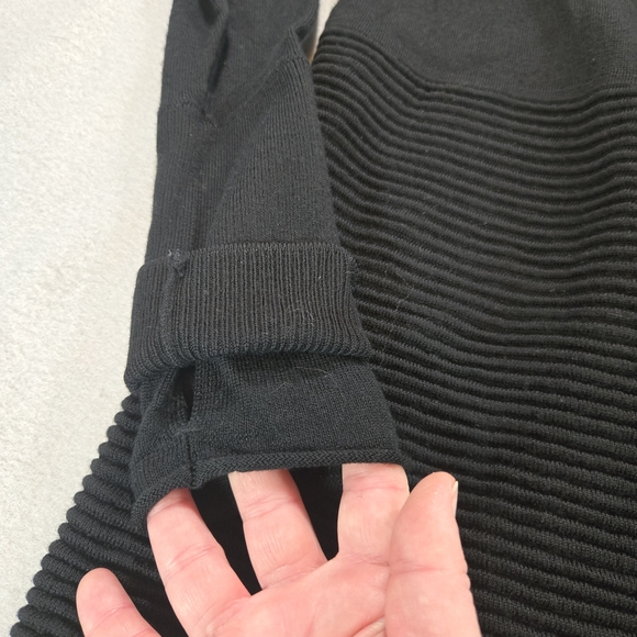 Lululemon Black Merino Wool Open Front Cardigan Ribbed Women’s Size 6 - Picture 2 of 6